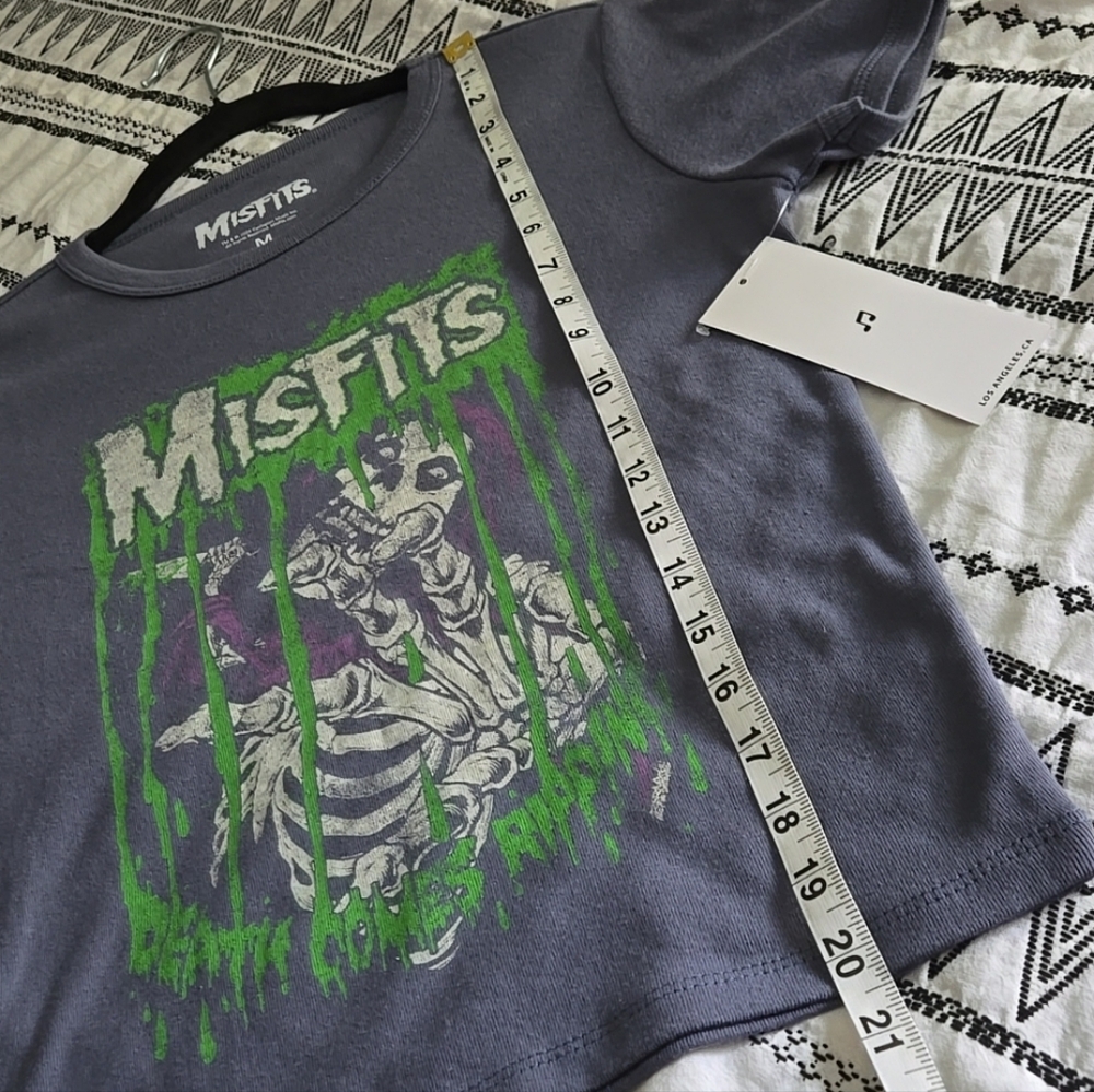 Vinyl Icons 'Misfits' Band Tee Grey Blue Women's Size Medium NWT - Picture 5 of 15